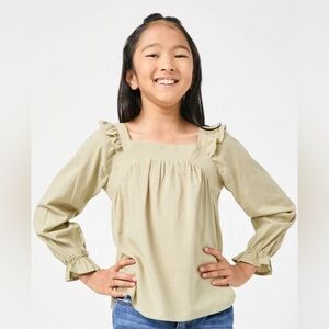 Ruffle Shoulder Long Sleeve Top Size M